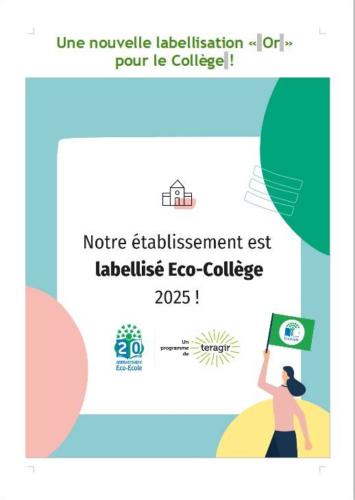 OBTENTION DU LABEL ECO-COLLEGE ANNEE 2024-2025